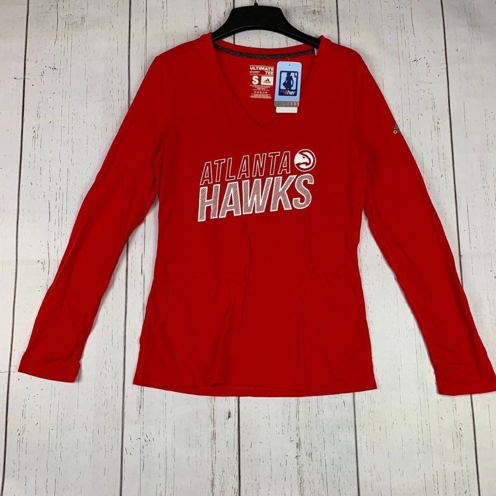 Atlanta Hawks NBA Adidas Red Small Pullover‎ Sweatshirt New Women